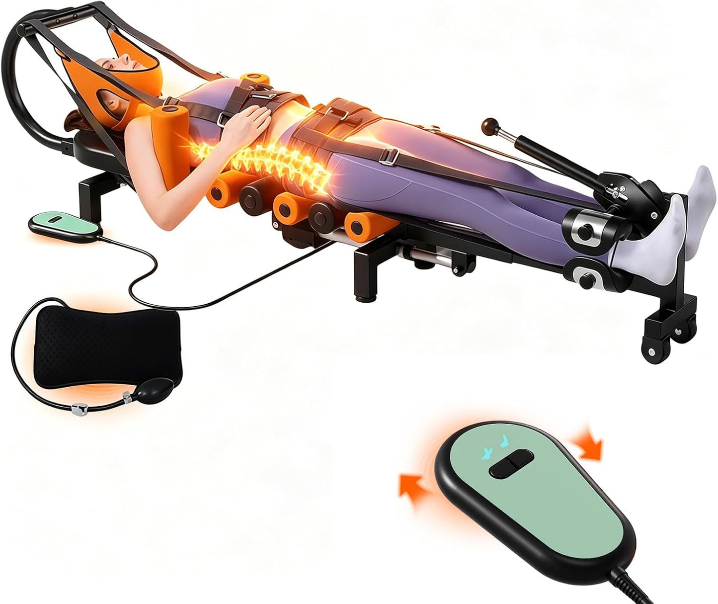 Electric Full Body Traction & Stretch Machine,Decompression Table with Remote for Lumbar Stretching, Flexibility Training, Mobility Support,Stretches The Back, Ankle, Knee, and Hip