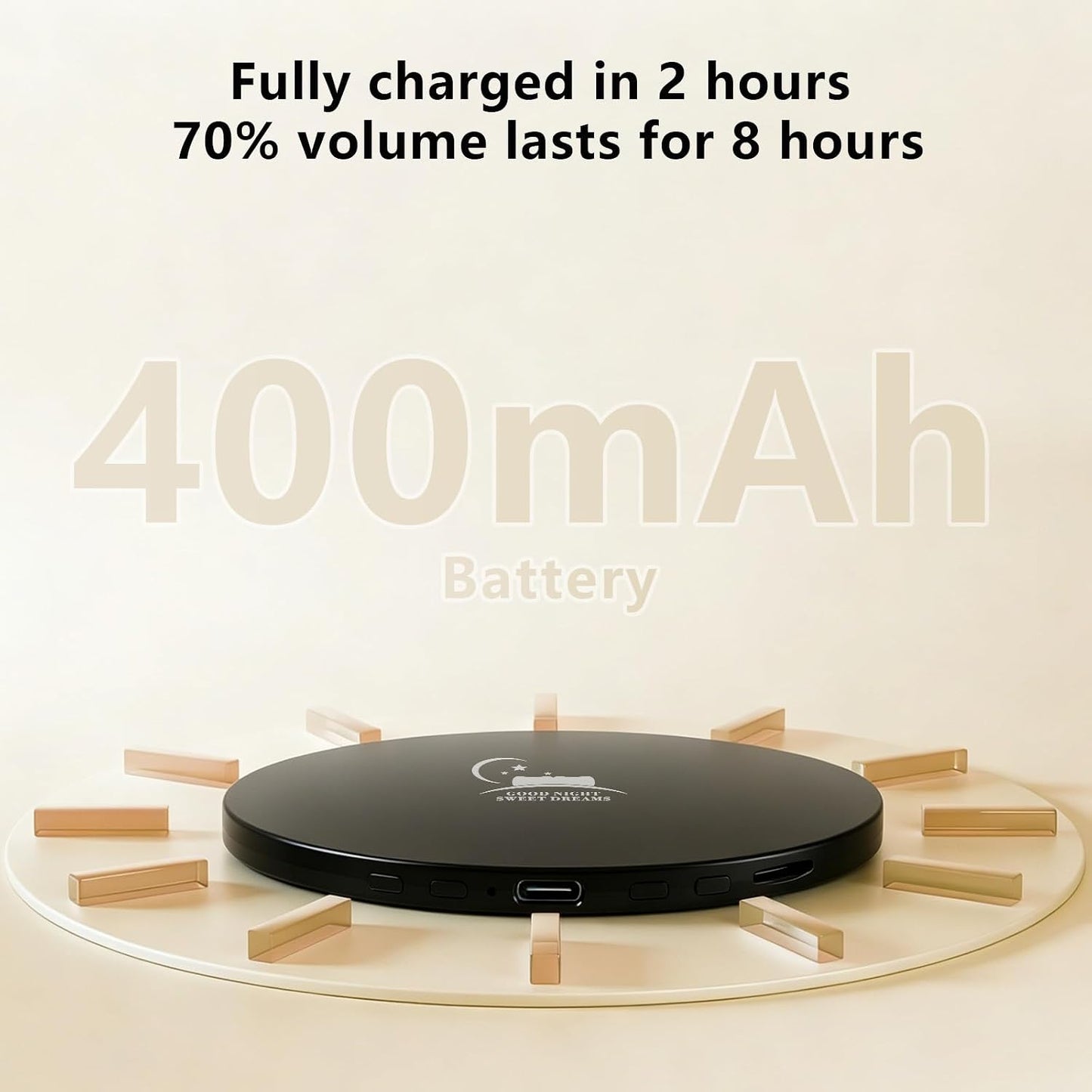 Pillow Speakers for Sleeping,Bone Conduction Speaker,Bluetooth Built-in White Noise Sleep Speaker with TF/Micro SD Offline, Auto-Off Timer,Can Work for 8 Hours,Black