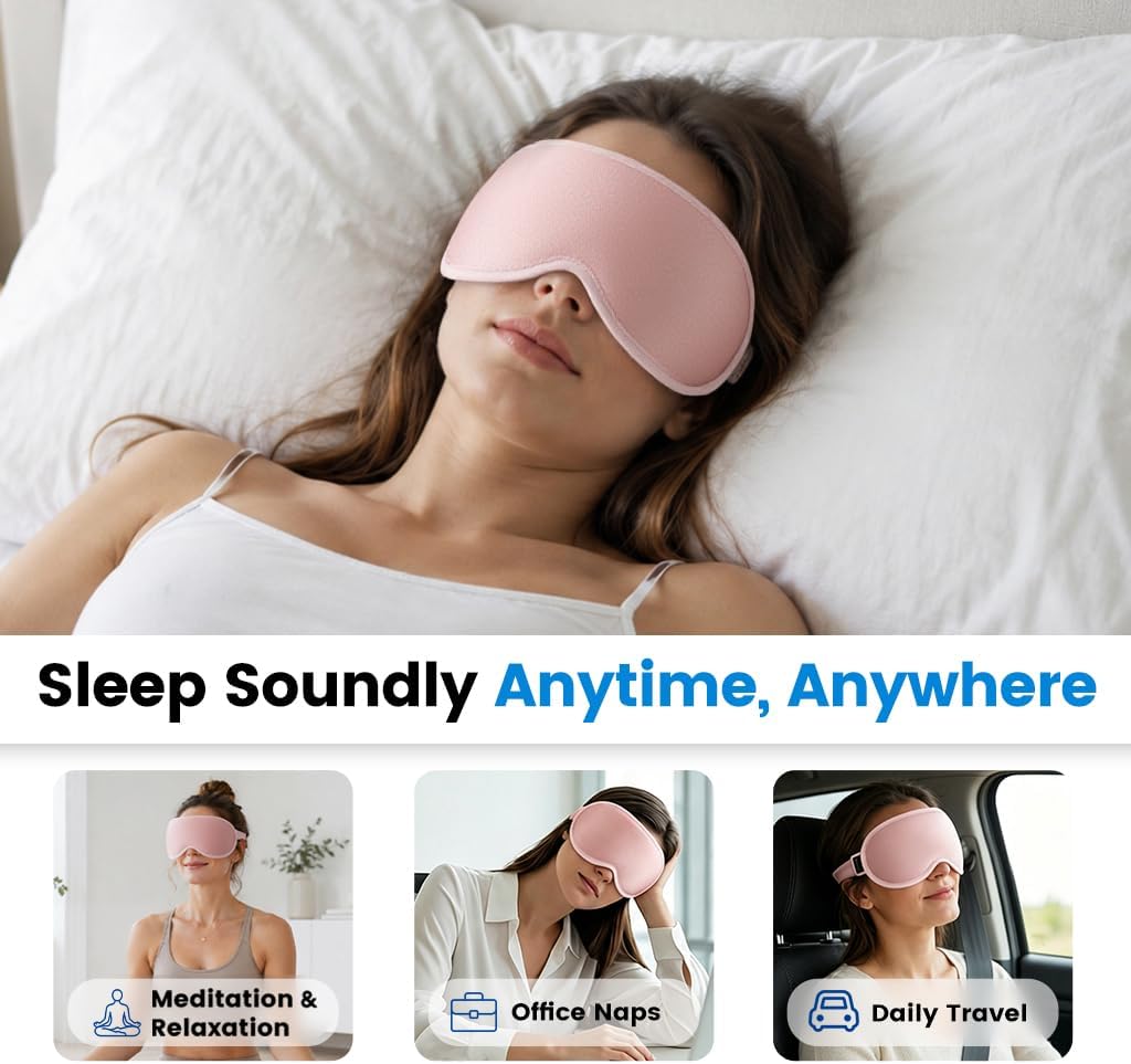 Facemoon Weighted Eye Masks for Sleep, 3D Blackout Sleep Mask for Women | Zero Eye Pressure, Deep Cups; Eyelash Friendly Sleep Mask for Airplane Travel Essentials, Night Shift Nurses, Office Naps