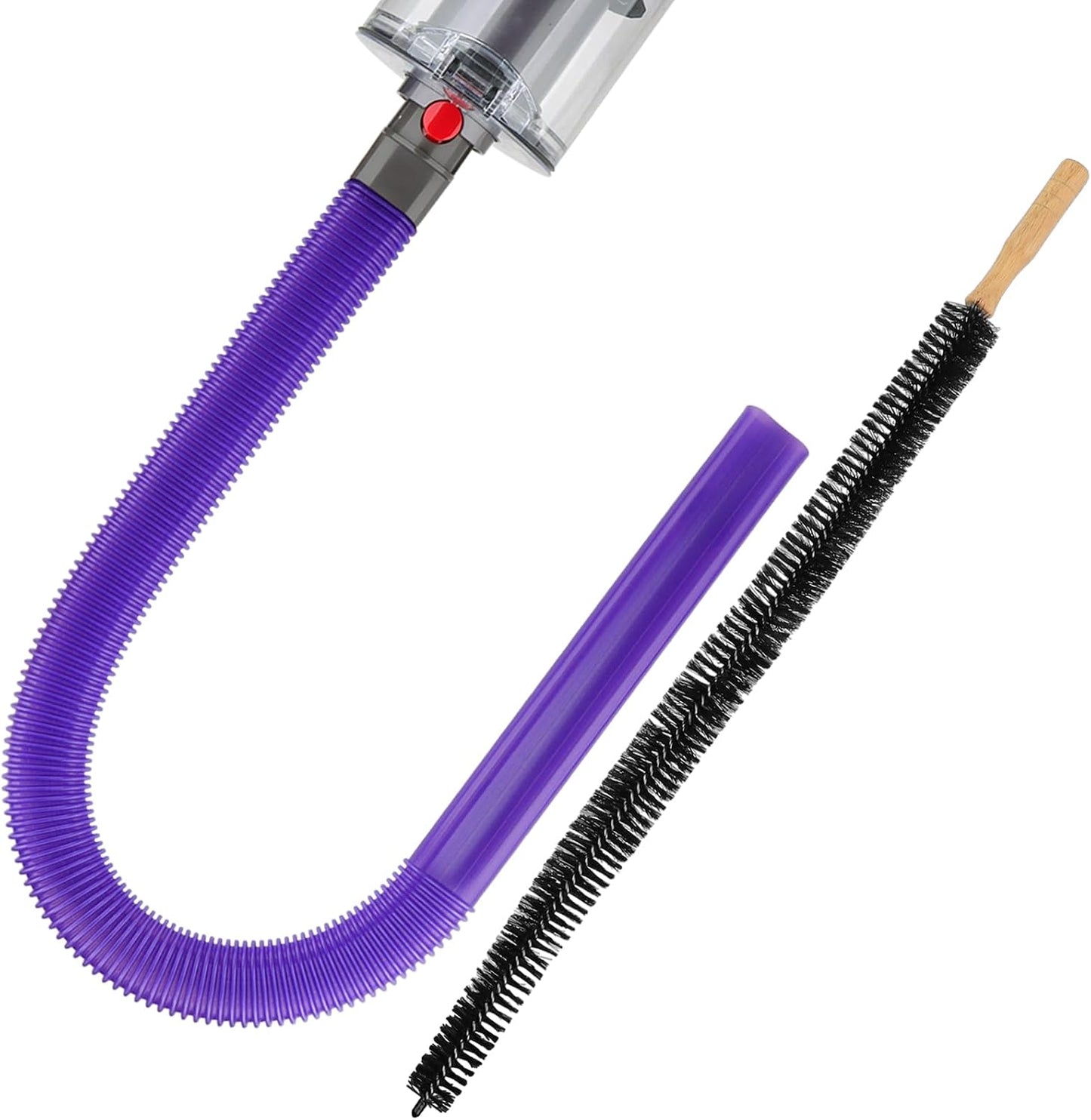 Fullclean Dryer Vent Lint Vacuum Attachments Hose for Dyson Gen5 V15 V15s V12 V11 V10 V9 V8 V7 Detect Absolute Cyclone Outsize Slim Nozzle Crevice Flexible Lint Removal Tool Dryer Vent Cleaner Kit