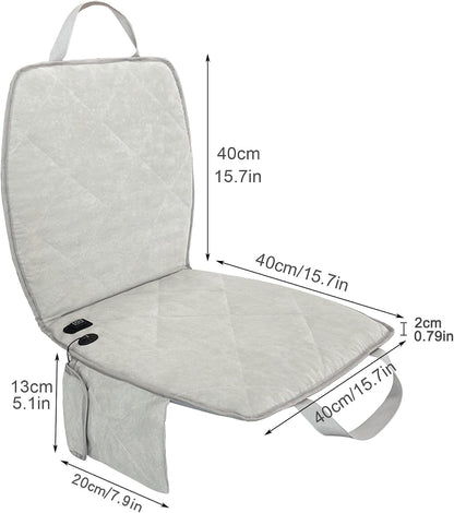 Portable Heated Seat Cushion (No Power Bank) - Premium Heated Camping Chair Pad, Foldable Heated Stadium Seat for Bleachers, USB Powered for Sports & Concerts - Grey