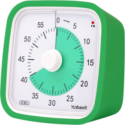 Yunbaoit Rainbow Visual Timer for Kids, 60-min Countdown Timer, Blue | Protective Case, No Ticking, Mute and Ringing Alarm Available, Time Management Tool, Low Power Reminder, for Study,Game,Work