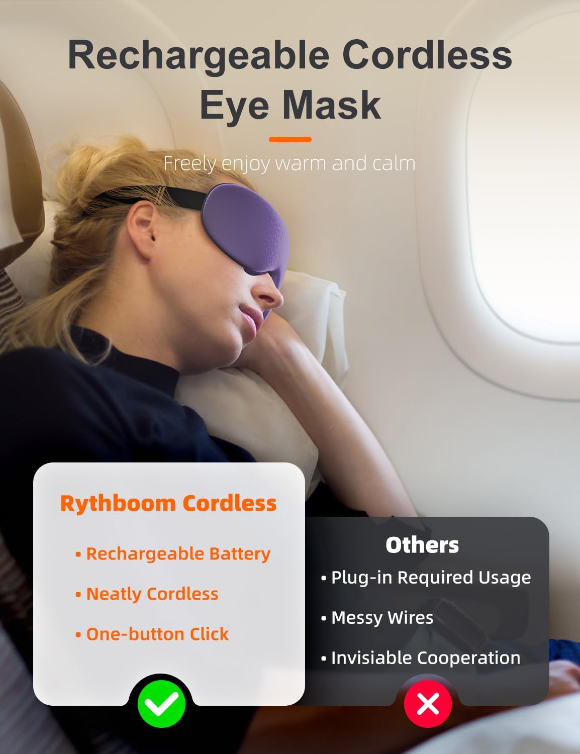 Silk Cordless Heated Eye Mask, Fast Heat Electric Warm Compress for Dry Eye