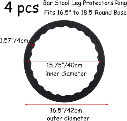Semetall 1.5 Inch Rubber Caster Cups 8 Pack Black | Non Slip Furniture Coasters Floor Protectors for Bed Couch Table Chair