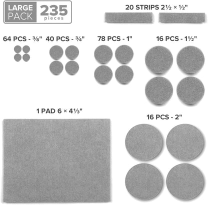 Felt Furniture Pads X-PROTECTOR 235 PCS Premium Furniture Pads - Felt Pads Furniture Feet Best Wood Floor Protectors - Protect Your Hardwood & Laminate Flooring! | Furniture Feet Best Wood Floor Protectors - Protect Your Hardwood & Laminate Flooring!
