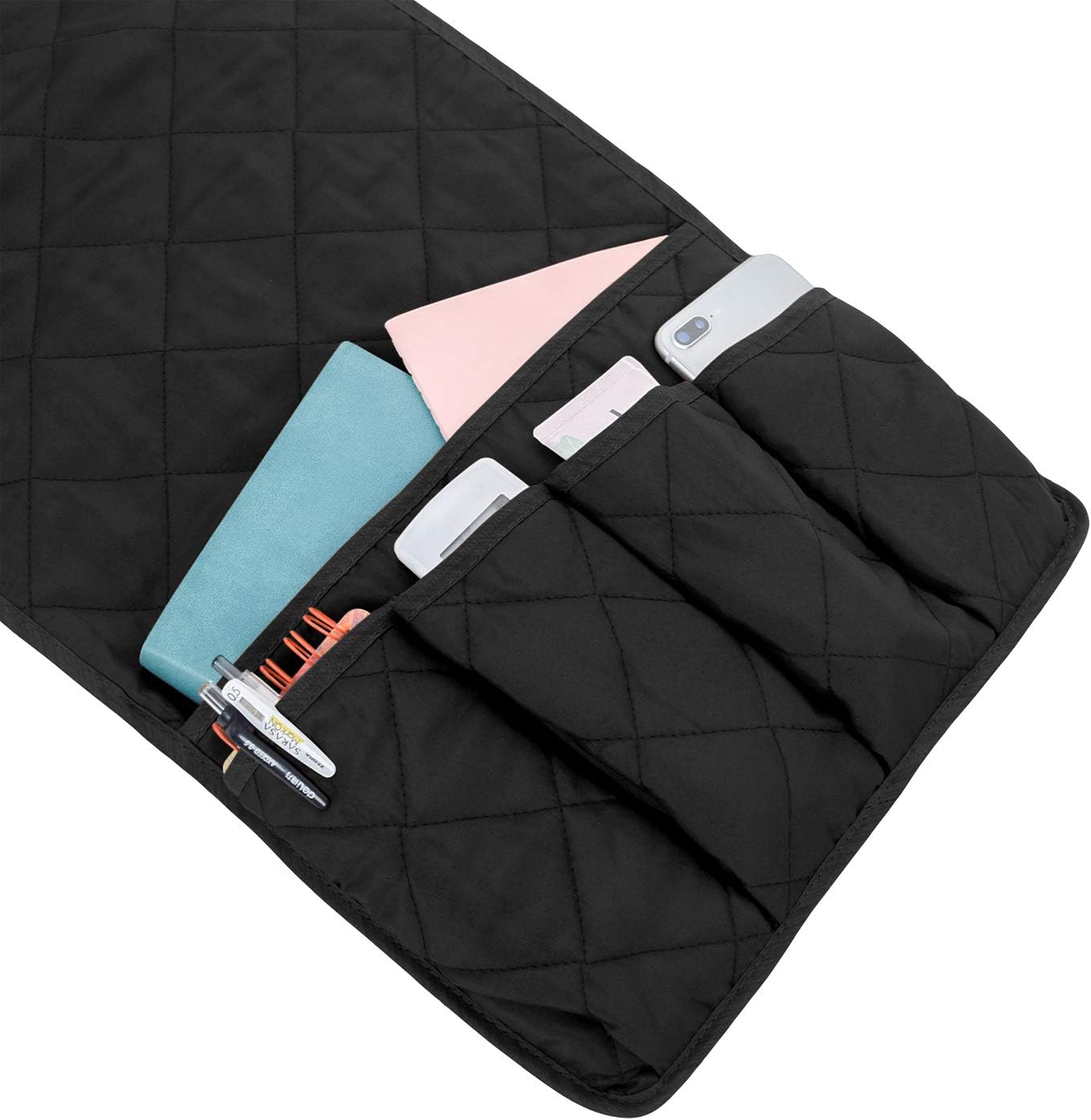 5 Pockets Remote Control Holder, Magazine Rack, Space Saver Organizer, Draped Over Sofa, Couch, Recliner Armrest