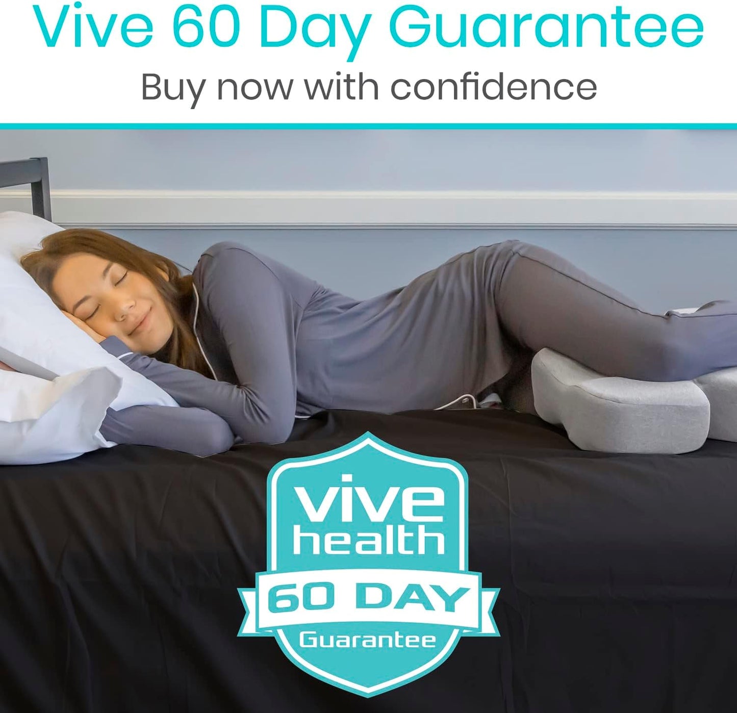 Xtra-Comfort Leg Pillow for Side Sleeping - Hip Pain Pillow for Between Legs - Memory Foam Wedge for Hip, Knee, Back Relief, Pregnancy, Sciatica - Orthopedic Breathable, Machine Washable Cover | Legs - Memory Foam Wedge for Hip, Knee, Back Relief,