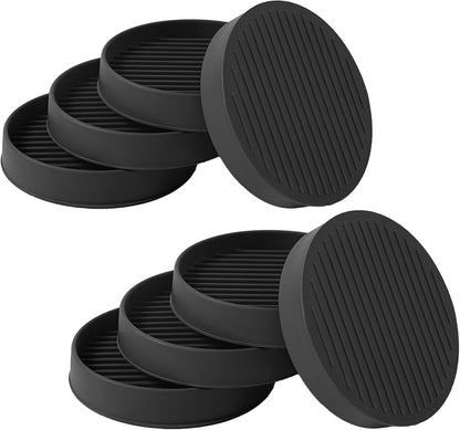 Jayen Rubber Furniture Caster Cups, Non-Slip Round Furniture Pads, 1.5" | Inner & Outer Anti-Slip Texture Helps Keep Beds and Couches from Sliding While Protecting Hardwood, Tile & Other Floors