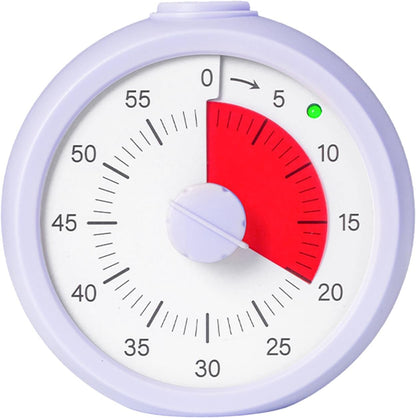 Visual Timer for Kids 60 Minute Countdown Timer Rainbow Disk Desk Timer Clock for Classroom Study Office Kitchen with Silent Operation (Purple)