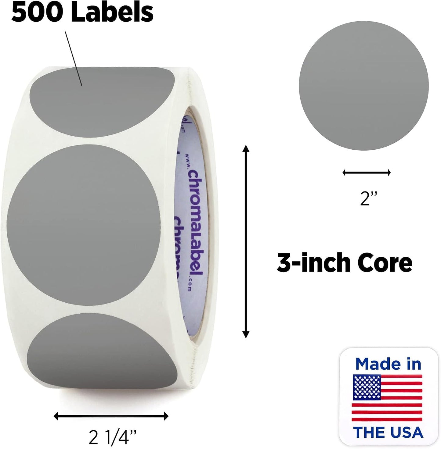Fluorescent Green Dot Stickers, 2 Inch, 500/Roll | Writable Matte Paper Circle Stickers for Inventory, Classrooms, Offices, Retail, and Color Coding. Made in USA