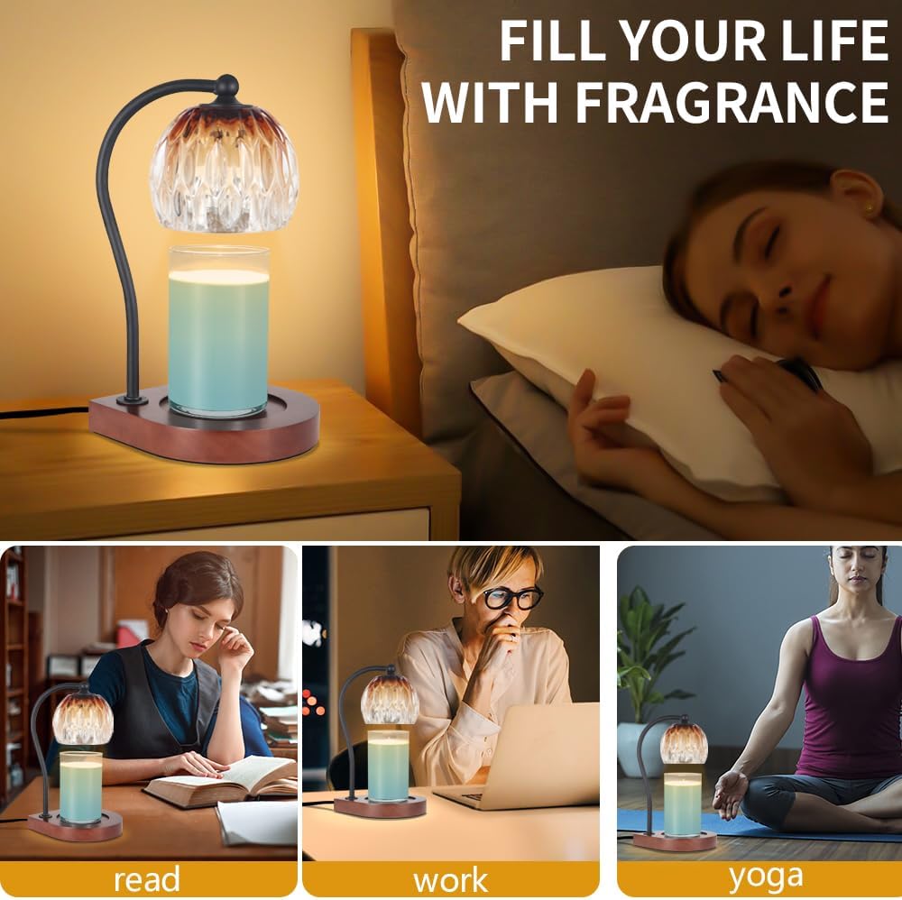 Dimmable Candle Warmer Lamp with Timer Adjustable Height for Scented Jar Candles Electric Candle Wax Melt Warmer for Home Decor Christmas Birthday Gifts for Women Mom(Hummingbird)