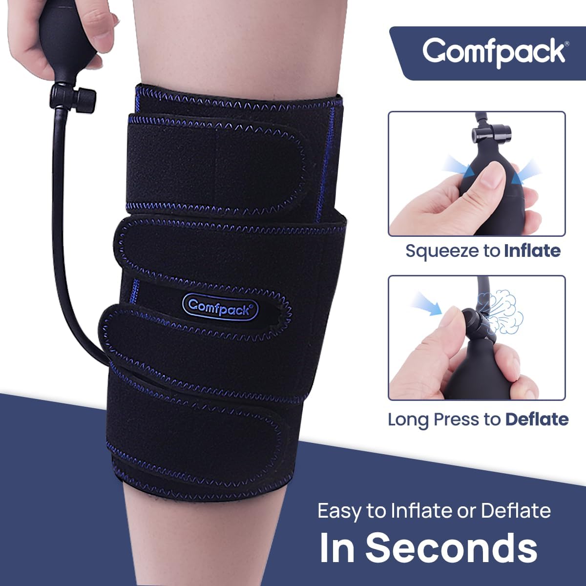Compression Ankle Ice Pack Wrap for Foot Pain Relief | Ankle Support Brace with 2 Hot Cold Packs for Injuries, Plantar Fasciitis, Sprain & Fracture, Achilles Tendonitis, Surgery