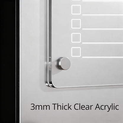 Magnetic Dry Erase to Do List Board for Fridge, 12 X 8 inch Acrylic Shopping List Whiteboard with 3 Markers