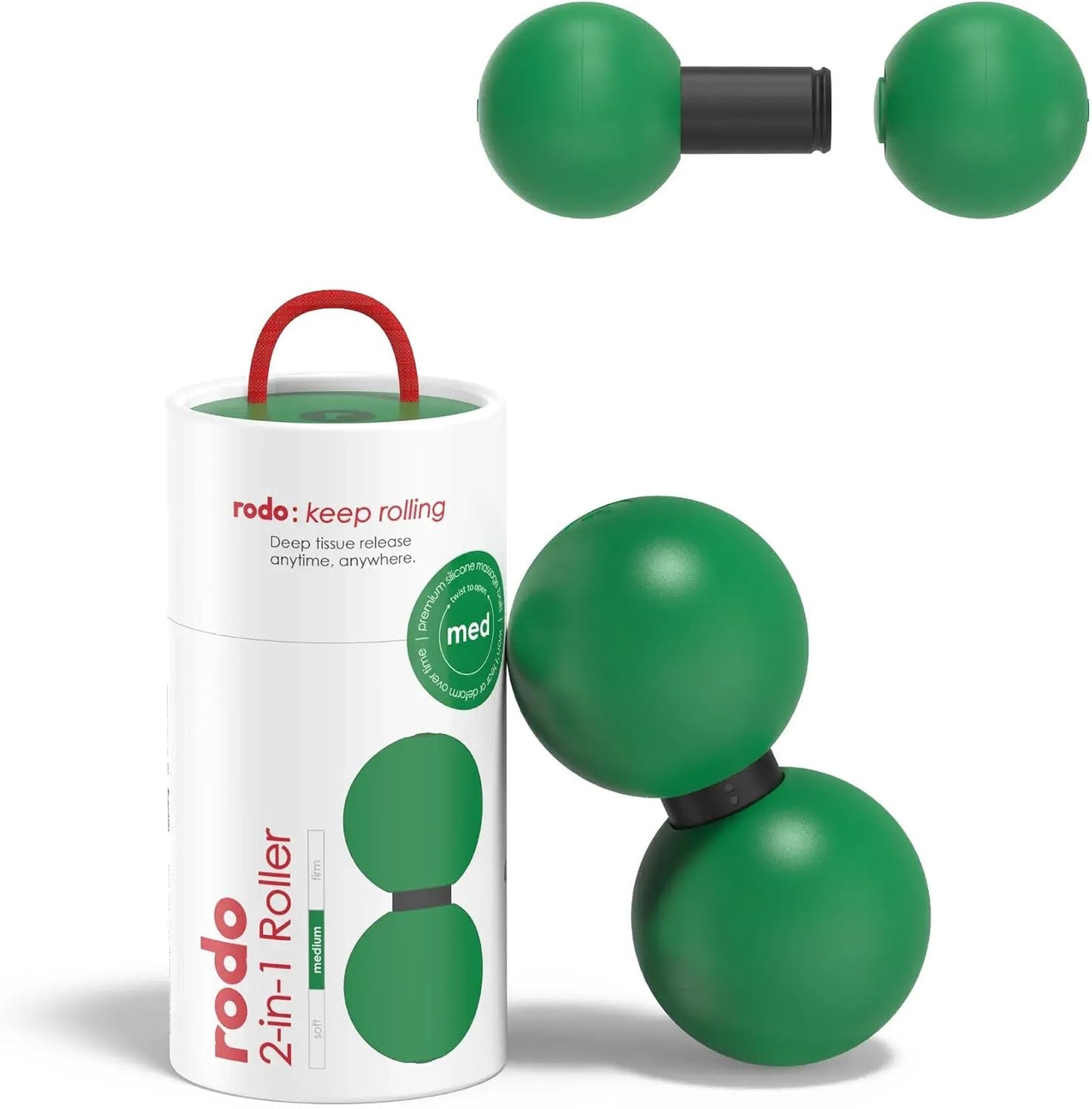 2-in-1 Medium Peanut & Lacrosse Ball Roller | Deep Tissue Massage Tool for Fascia, Plantar Fasciitis, Hips & Back | Mobility & Recovery Roller | Compact, Travel-Friendly, Pilates & Therapy Ready