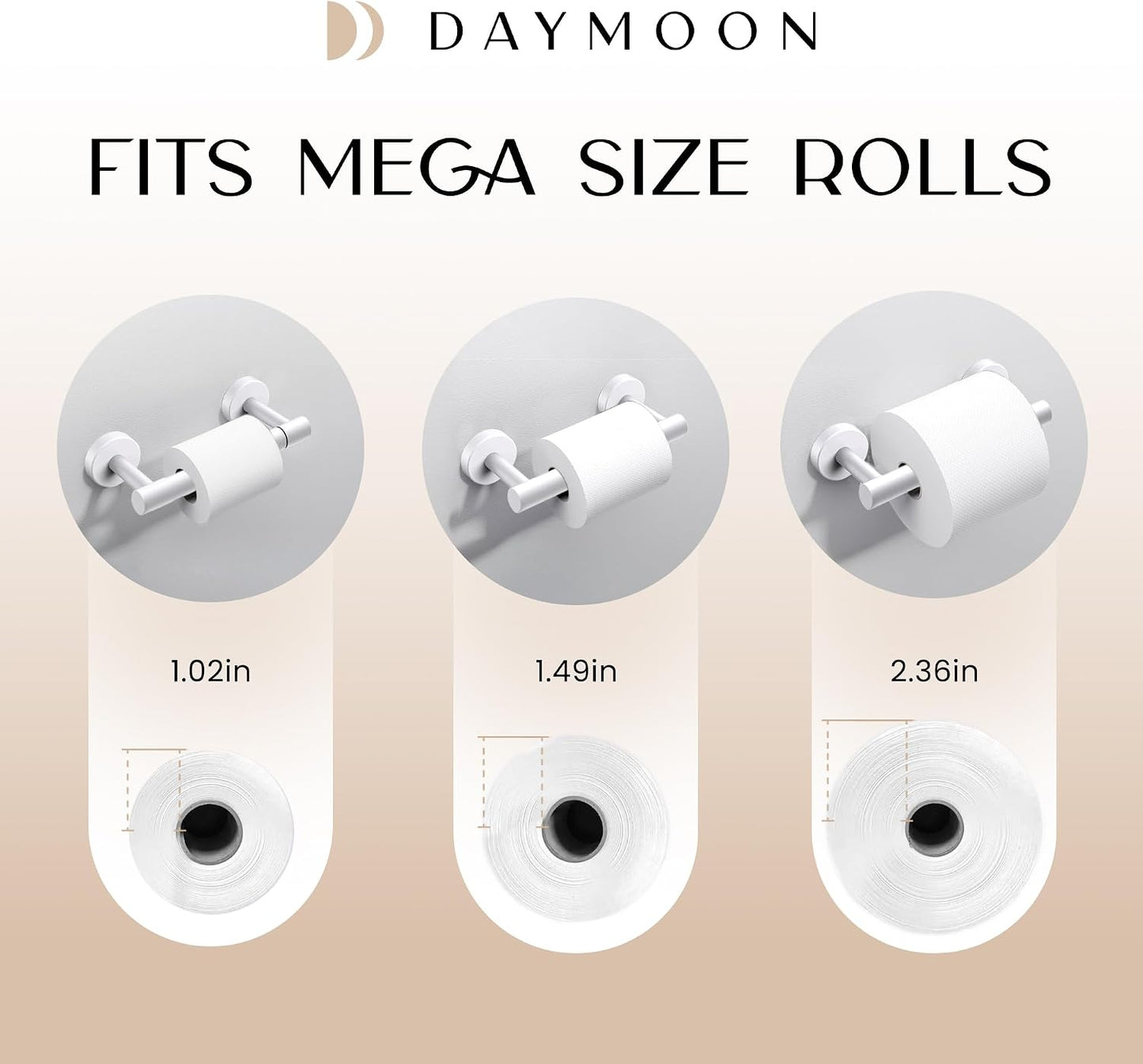 Day Moon™ - Toilet Paper Holder with Shelf - Modern Roll Holder for Bathroom - 1 Pack - Wall Mount - with Storage, Gold
