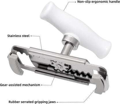 Kichwit Jar Opener for Arthritis, Stainless Steel | Jar Lid Opener for Small and Medium Jar Lids
