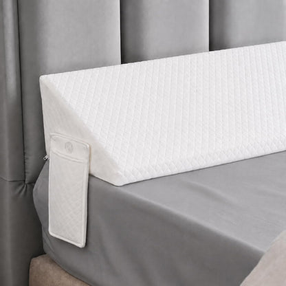 King Size Bed Wedge Pillow for Headboard/Gap Filler Prevent Things Drop | Long Triangle Edge Corner Pillow for Bed Gap Filler King Couch Apartment Home Essentials, Dense Foam, Pockets,10x6x76in Black