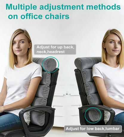 Lumbar Support Pillow for Office Chair,Multiple Adjustable | Back Support for Office Chair High Back/Couch/Sitting on Bed,Patented 6 Semi Cylindrical Back Cushion,Short Velvet Cover