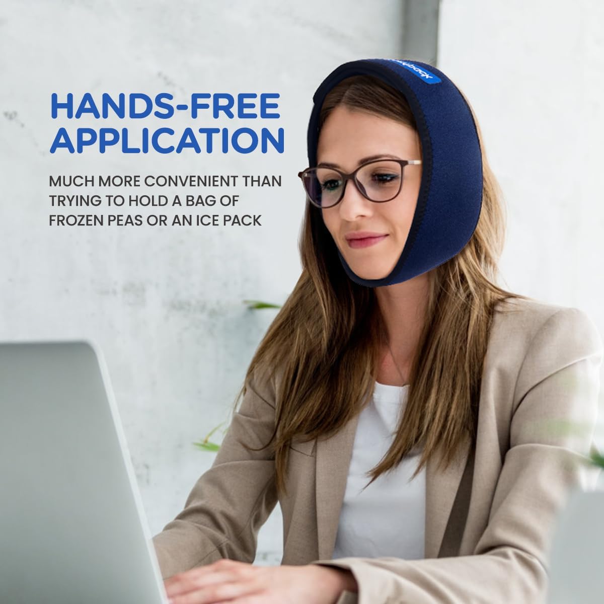 Comfpack Face Ice Pack Wrap for TMJ Relief with 4 Reusable Gel Packs | Hot Cold Therapy, Wisdom Teeth Ice Pack Head Wrap for Tooth Extraction & Teeth Removed, Oral Surgery, Cosmetic Injection