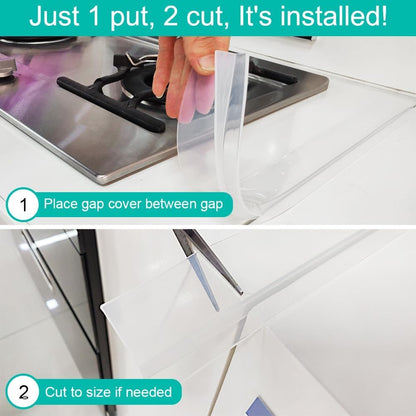 Stove Counter Gap Cover - 25 Inch Silicone Stove Gap Filler 2 Pack White | Kitchen silicone oven gap filler, countertop strips gap guard, easy to clean; white counter gap cover,crack guard for counter