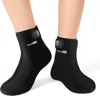 SuzziPad Cold Therapy Socks, Adjustable Ankle Ice Pack Wrap for Chemo, M
