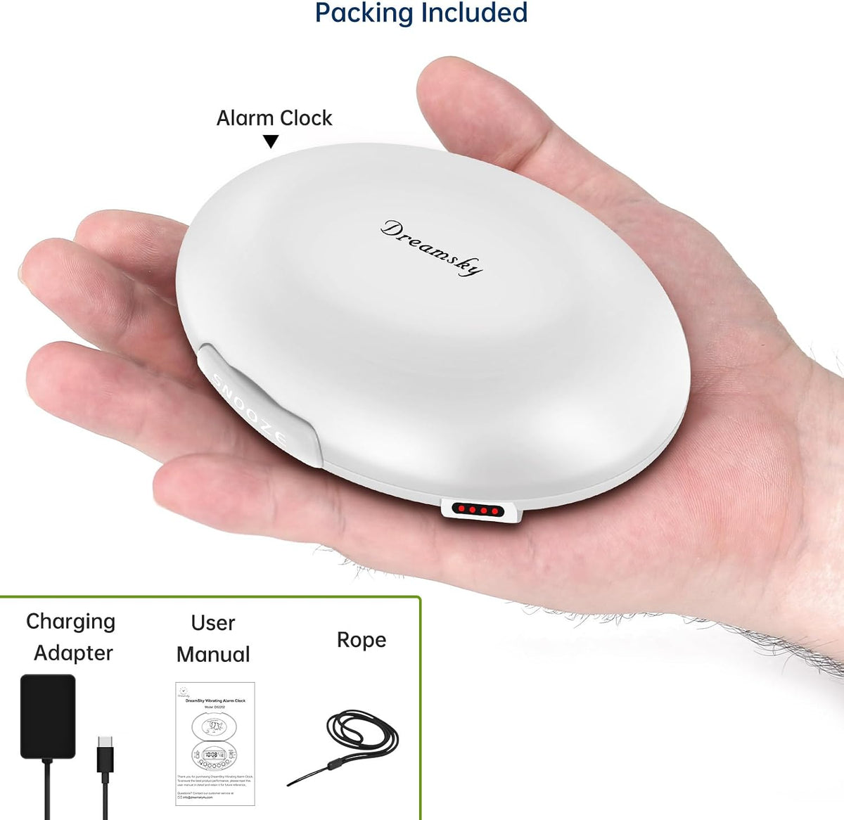 DreamSky Vibrating Alarm Clock for Heavy Sleepers Adults Under Pillow