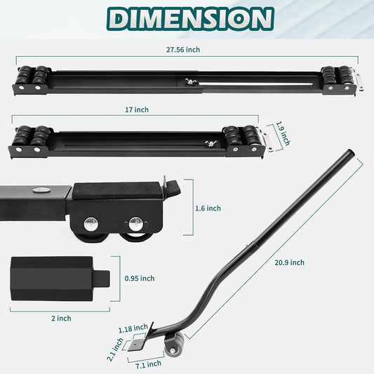 Extendable Appliance Rollers with Upgraded Furniture Lifter Tools, Grey | Extendable Appliance Heavy Duty Furniture Mover with Wheels Stand Sliders, Washers Dryers Moving Kitchen Refrigerators Sofa