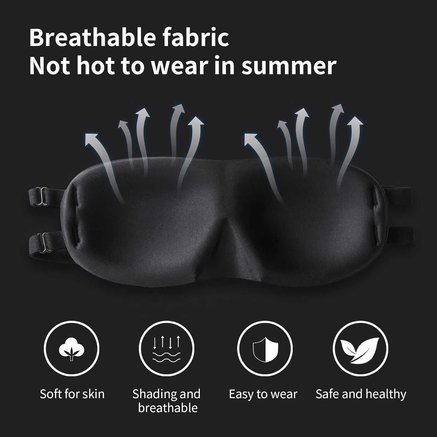 ALASKA BEAR Sleep Mask 2 Straps, Mulberry Silk, Twin Thin Elastic Bands Stay Put All Night, Smooth Eye Mask Two Adjustable Head Strings and Nose Baffle