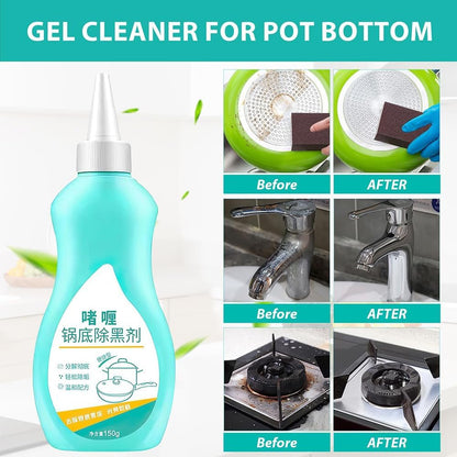 Magic Gel Cleaner for Pots and Pans - 150g Stainless Steel and Black Pot Bottom Cleaning Gel - Professional Grade Cookware Cleaner for Stubborn Stains and Burnt Residue Removal (1Pc)
