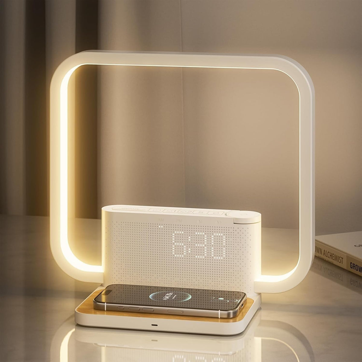 RETEYUNG Sunrise Alarm Clock Wireless Charger Sound Machine for bedrooms