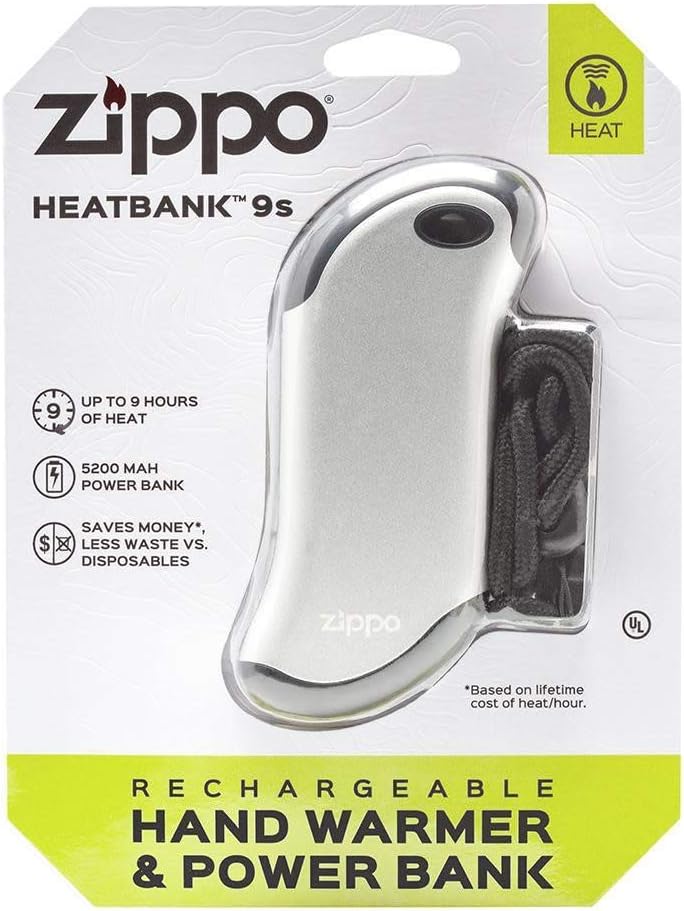 Zippo Silver HeatBank 9s Rechargeable Hand Warmer