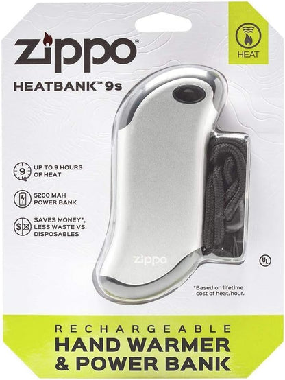 Zippo Silver HeatBank 9s Rechargeable Hand Warmer