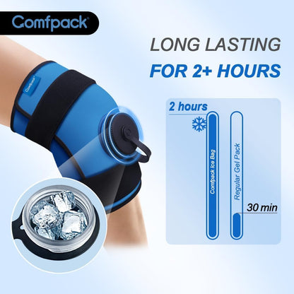 XL Ice Pack for Injuries Reusable, 21.7 x 13 Flexible Hot Cold Pack with 3 Straps for Maximum Back and Full Body, Adjustable Cold Pack Wrap for Swelling, Bruises, Muscle Pain, Inflammation