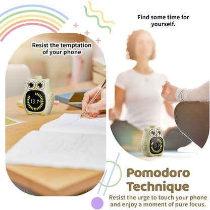 Visual Timer for Kids White Owl Kids Timer Visual 99 Minute Visual Countdown time for Classroom Home Silent Management Time with Pause for Studing Playing and Chores