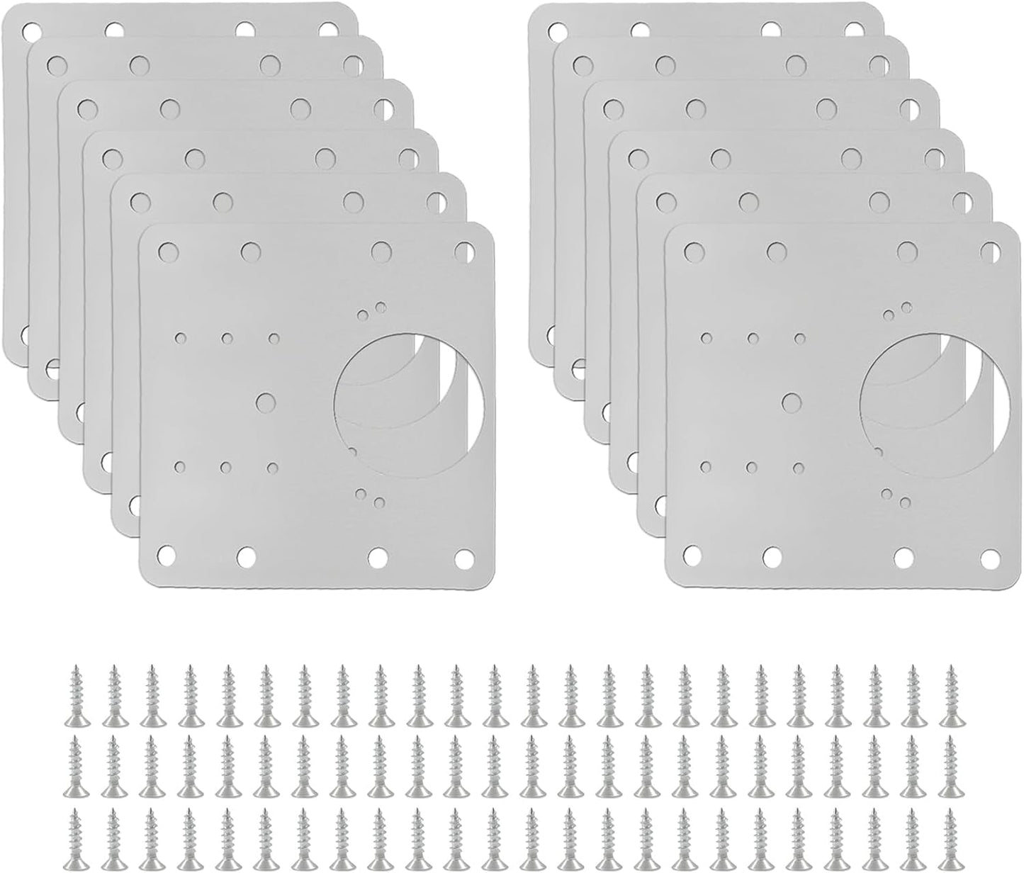 6 PCS Cabinet Hinge Repair Plate Kit, Stainless Steel | Brackets Mounting Screws, Protective Repair Board, For Kitchen Cabinet, Cupboard Doors and Furniture