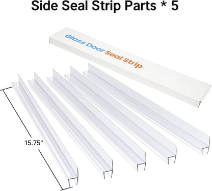 AmazerBath 3-Pack 15.75" Shower Door Bottom Seal for 3/8"(10mm) Glass - 3 Section Segmented Shower Installation Kit Frameless Glass Door Seal Strip
