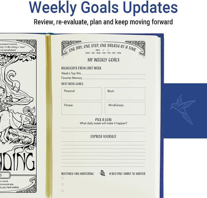 Gratitude Journal for Women with Guided Daily Prompts, Goal Setting & Habit Tracker—90-Day Mindfulness & Self-Care Journal with Relaxing Coloring Pages for Mood, Mindset & Sobriety Support (Hardcover)