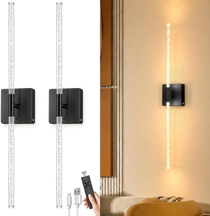 iThird Battery Operated Wall Sconces Set of 2: 10000mAh Rechargeable Wireless Wall Lights, 360° Rotatable Magnetic Wall Lamp, 4CCT Dimmable LED Wall Lighting for Bedroom Living Room Hallway, 31.7in
