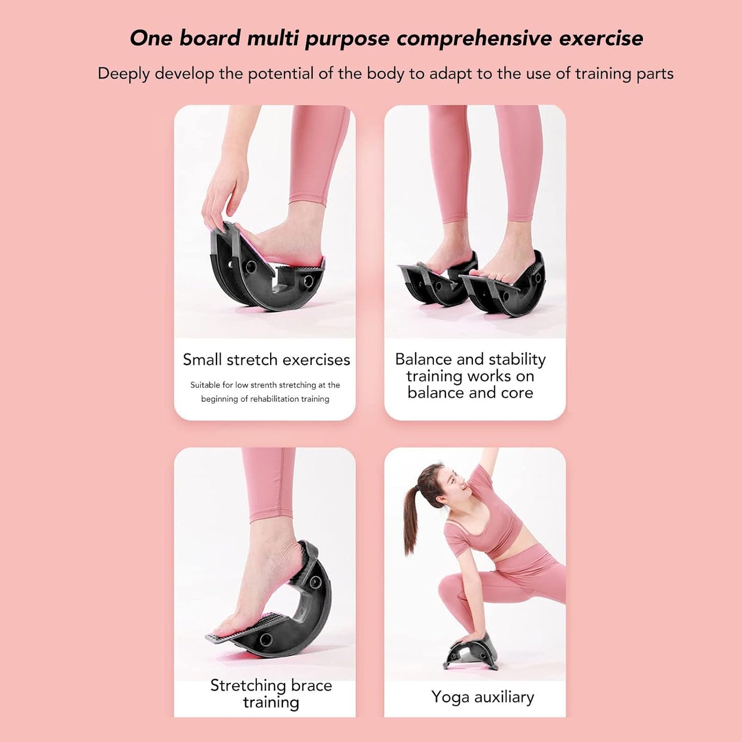 2pcs Foot Rocker, Anti Slip Stretching Compression Calf Stretcher for Men, Women(Black)