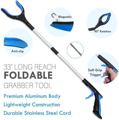 35.5 Inch Long Handled Shoe Horn, Dressing Stick, Sock Remover Aid Helper - Versatile, Adjustable Dressing Aid for Shoes, Socks, Shirts, Pants - Long Shoe Horn, Shoe Horn Long Handle for Seniors