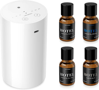 Airversa AN8 Waterless Essential Oil Diffuser Starter Kit, Black