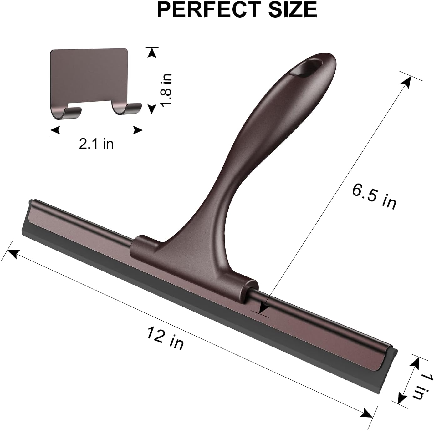 SetSail Squeegee for Shower Glass Door, 10 Inches, Black | Stainless Steel Shower Squeegee for Glass Doors, All-Purpose Window Squeegee for Shower Mirror Bathroom Car Window Cleaning