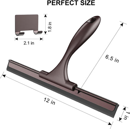 SetSail Squeegee for Shower Glass Door, 10 Inches, Black | Stainless Steel Shower Squeegee for Glass Doors, All-Purpose Window Squeegee for Shower Mirror Bathroom Car Window Cleaning