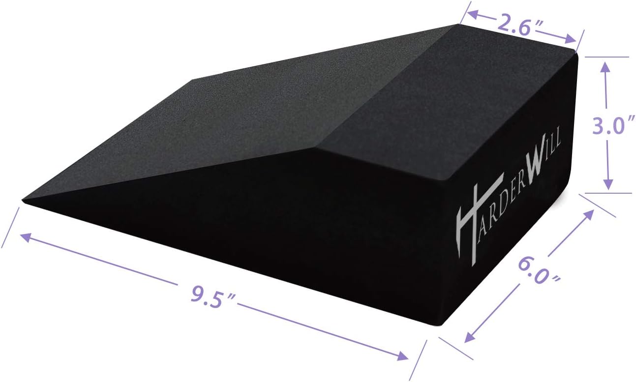 Yoga Foam Wedge Blocks (Pair), Calf Raise Block, Calf Stretcher, Yoga Wrist Support, Balance, Pushup, Fitness, Pilates, Heel Stretcher, Squat Wedge with Gym Bag