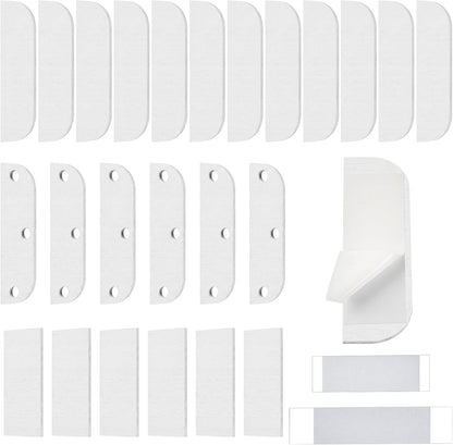 24 Set Wooden Hinge Filler Plates Kit Door Hinge Repair Plate for Kitchen Cabinet Hinges Door Cover Plate Hole Cover Fillers with Double Sided Tape(Log)