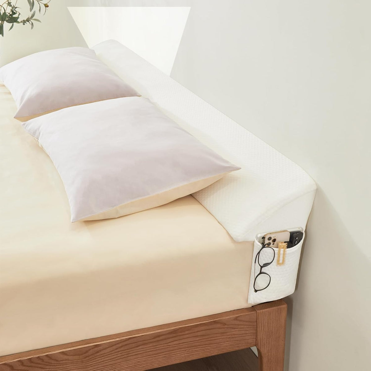 King Bed Wedge Pillow for Headboard Gap, Bed Gap Filler, L 72"