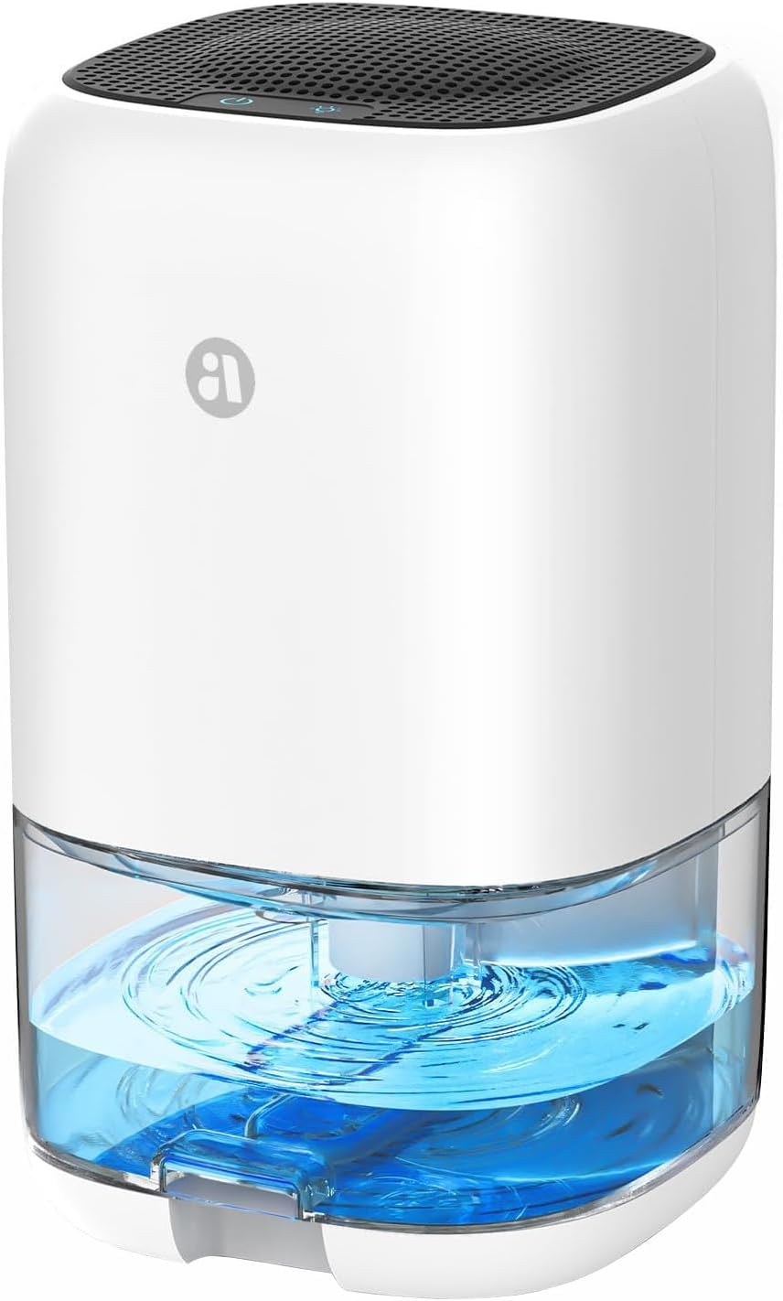 35 OZ Dehumidifier for Bedroom RV, Quiet with Auto Shut Off, Gold | 280 Sq.Ft Small Dehumidifiers for Home Bathroom Closet, 7 Color Light, 28dB Ultra Quiet, 35OZ Water Tank