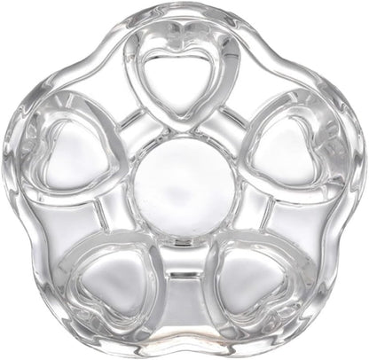 OSALADI Heart-Shaped Glass Tea Pot Base Warmer, Creative Insulated Crystal Heating Stand, Stylish Glass Tea Accessory for Home and Office Use