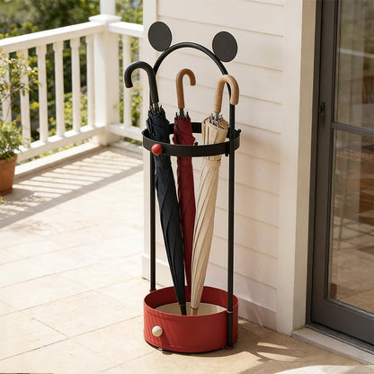 Umbrella Holder with Drip Tray & Hooks, Metal Umbrella Stand for Entryway | Freestanding Umbrella Rack Storage, Umbrella Organizer For Indoor Home Living Room Hotel Decor, Canes Walking Sticks Holder