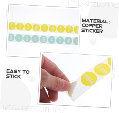 7 Rolls Weekday Label Stickers Adhesive Date Marking Dots for Restaurant Management Removable Day of Week Stickers for Calendars Notebooks and Meal Prep